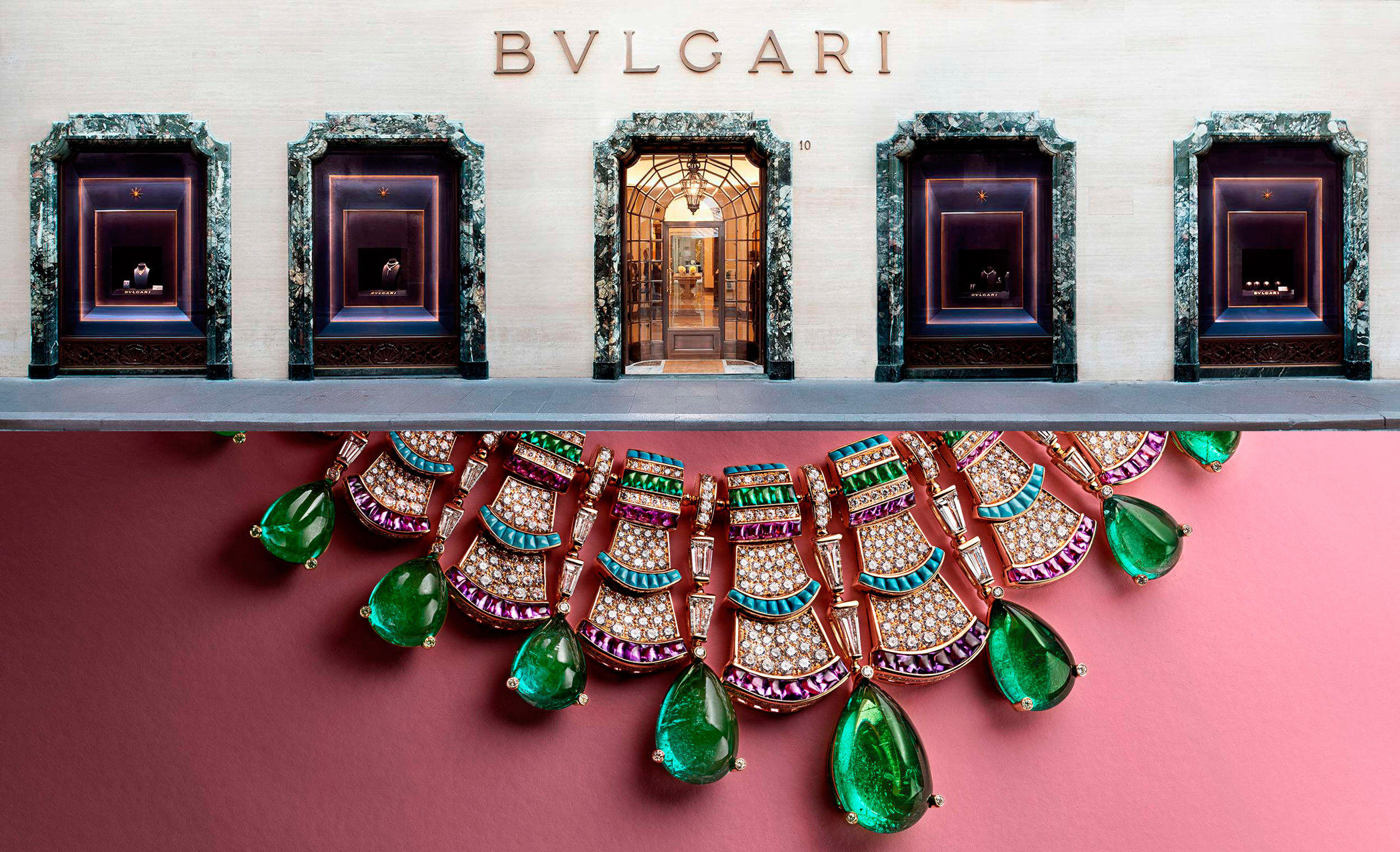 Link between jewelry and architecture. Bvlgari Fine Jewelry Show